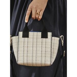 Rothy's Mini Handbag In Moonlight Tweed Black & White Crossbody Bag Purse